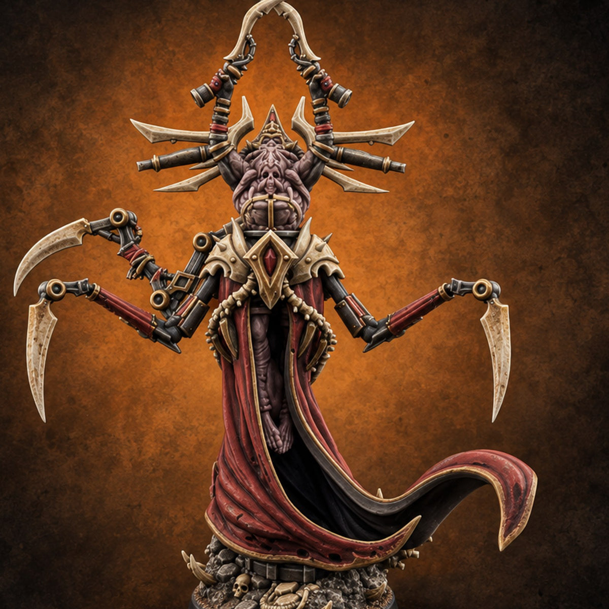 Heresy Walks on Scythe Legs Drider Heresiarch B — painted concept preview (miniature supplied unpainted)