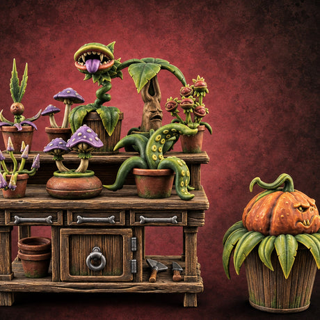 Open Tab, Open Curtains Poison Vendor Shop Terrain D — painted concept preview (terrain supplied unpainted)