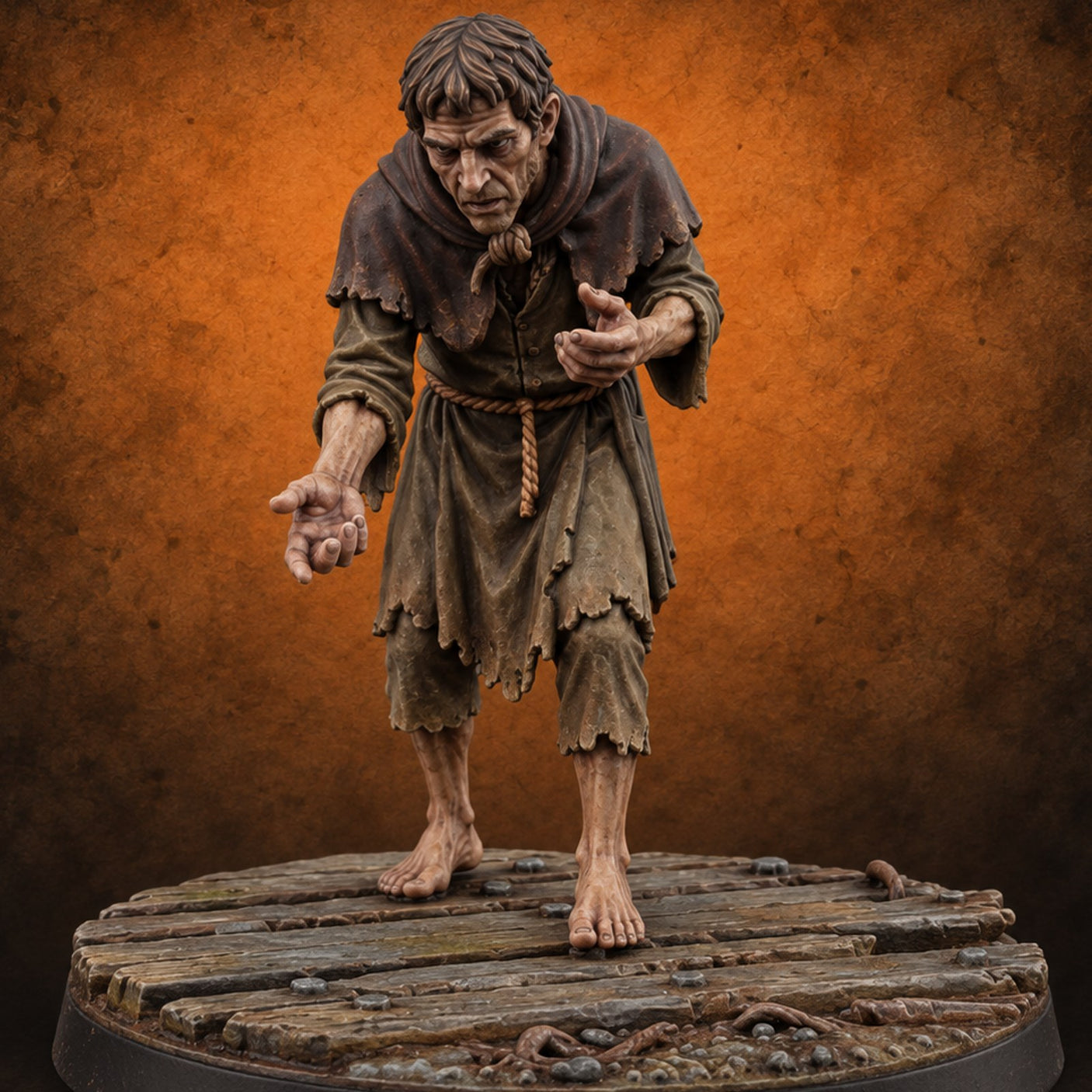 Heeding the Water Human Cultist C Miniature for Dungeons and Dragons, Pathfinder or other TTRPGs