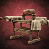 Hemmed In by Linen Wooden Fabric Display Table — painted concept preview (terrain supplied unpainted)