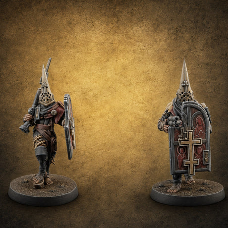 Faith Under Fire Human Pilgrim Gunners Miniature for Dungeons and Dragons, Pathfinder or other TTRPGs