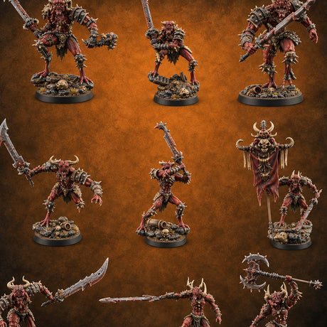Spikes Fall In, Ranks Form Up Barbed Devil Warriors — painted concept preview (miniature supplied unpainted)