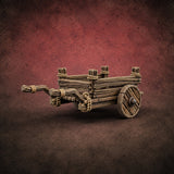 Rope-Lashed Farm Cart A — painted concept preview (terrain supplied unpainted)
