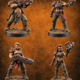 Hard to Follow Human Raider Pack Leaders — painted concept preview (miniature supplied unpainted)