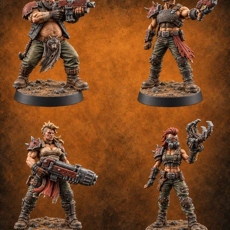 Hard to Follow Human Raider Pack Leaders — painted concept preview (miniature supplied unpainted)