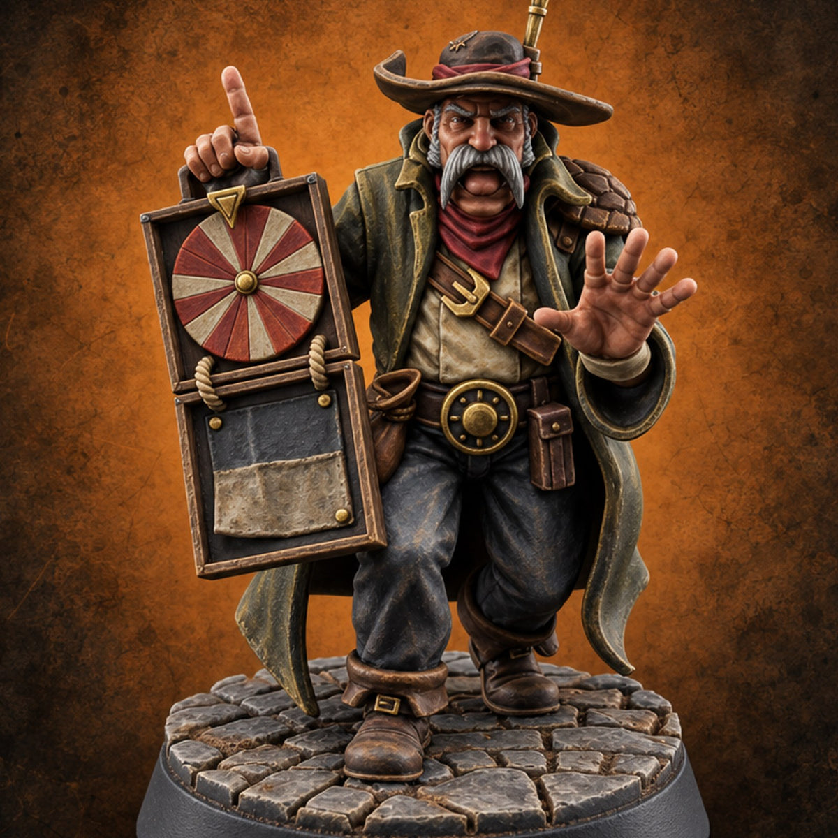 Back-Alley Odds Street Gambler D — painted concept preview (miniature supplied unpainted)