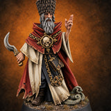 Blessing Offered, Dagger Kept Handy Human Occult Priest — painted concept preview (miniature supplied unpainted)