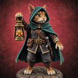 Curiosity Carries a Light Tabaxi Scout — painted concept preview (miniature supplied unpainted)