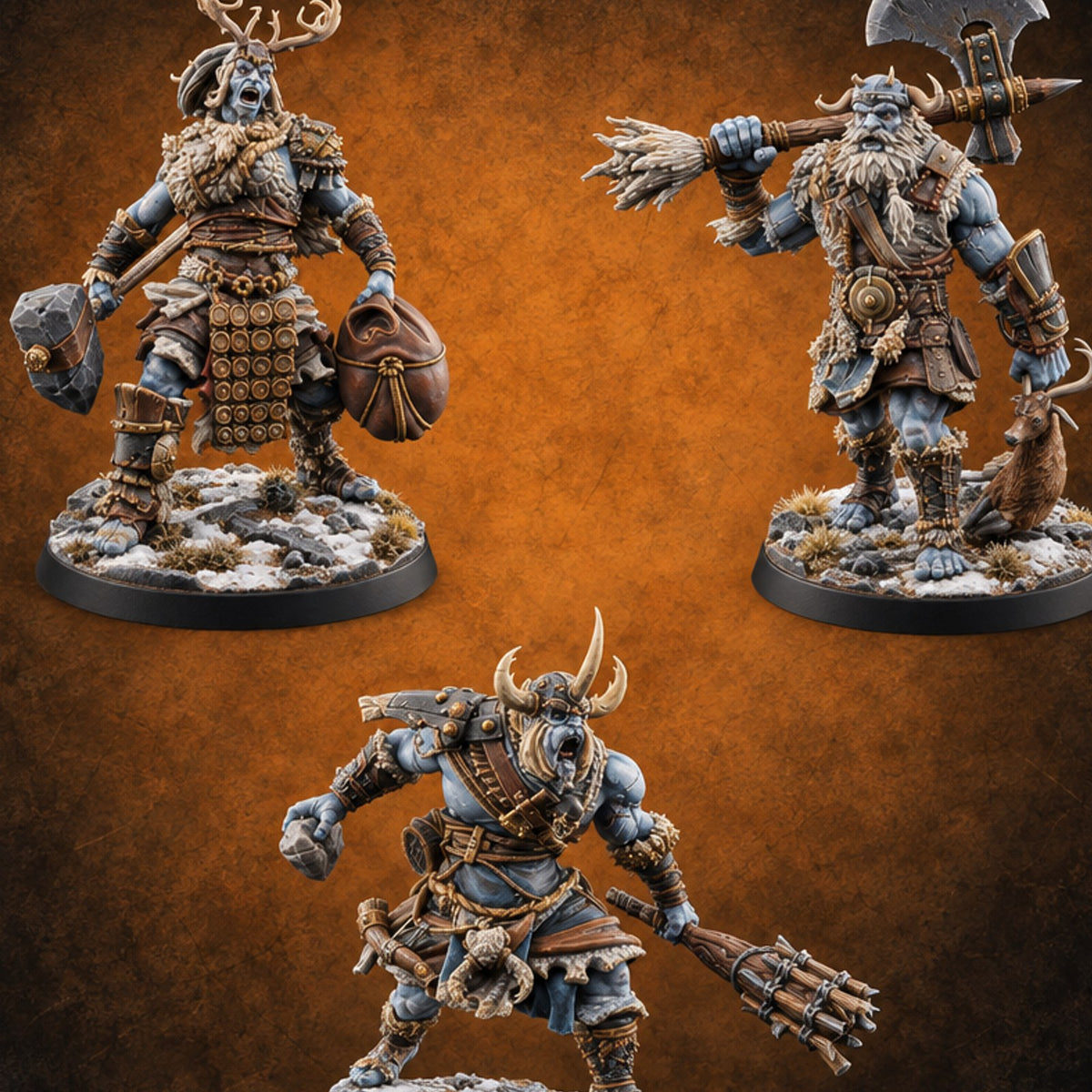 Winter's Tallest Tenants Frost Giant Warriors — painted concept preview (miniature supplied unpainted)