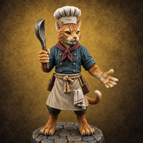 The Special Has Claws Tabaxi Chef — painted concept preview (miniature supplied unpainted)