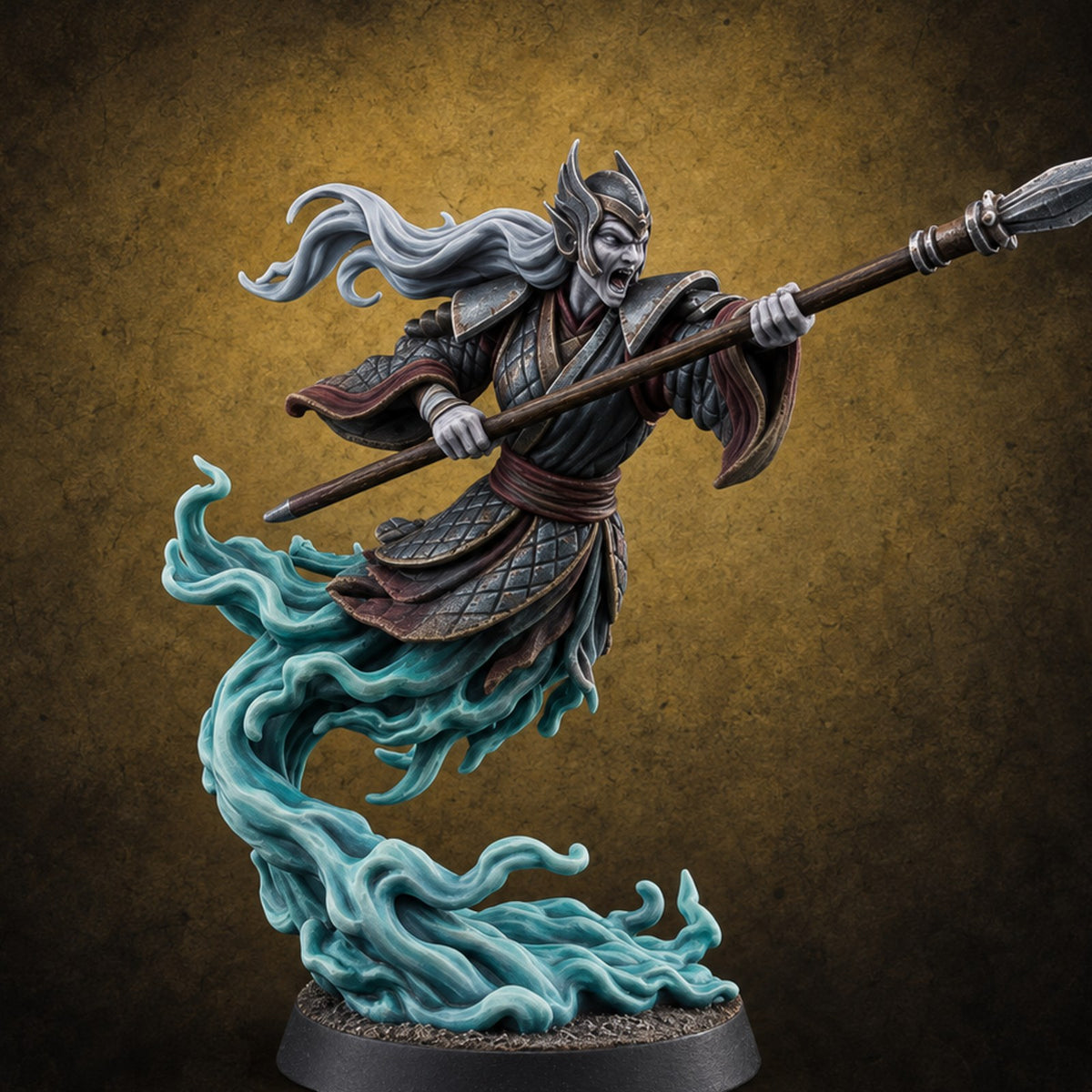 Charging From Beyond Ghostly Warrior E — painted concept preview (miniature supplied unpainted)