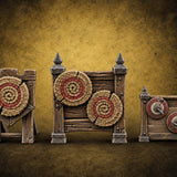 Tilt Yard Trimmings Wooden Jousting Tournament Terrain F — painted concept preview (terrain supplied unpainted)