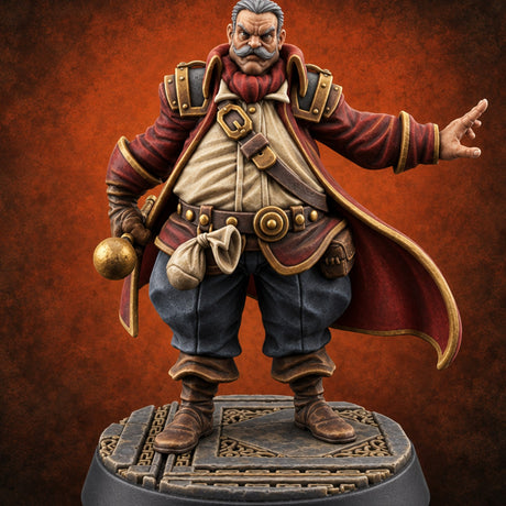 Dues Collected, Tea Poured Guild Hall Character A — painted concept preview (miniature supplied unpainted)