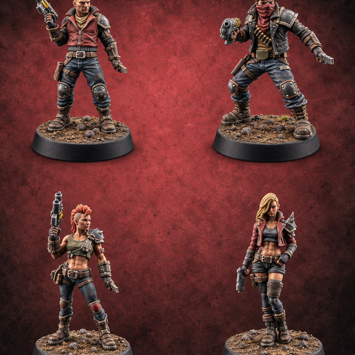 Rookies With Loaded Attitude Human Raiders — painted concept preview (miniature supplied unpainted)