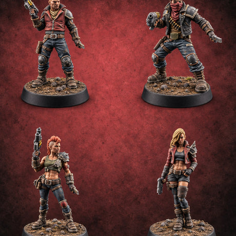 Rookies With Loaded Attitude Human Raiders — painted concept preview (miniature supplied unpainted)
