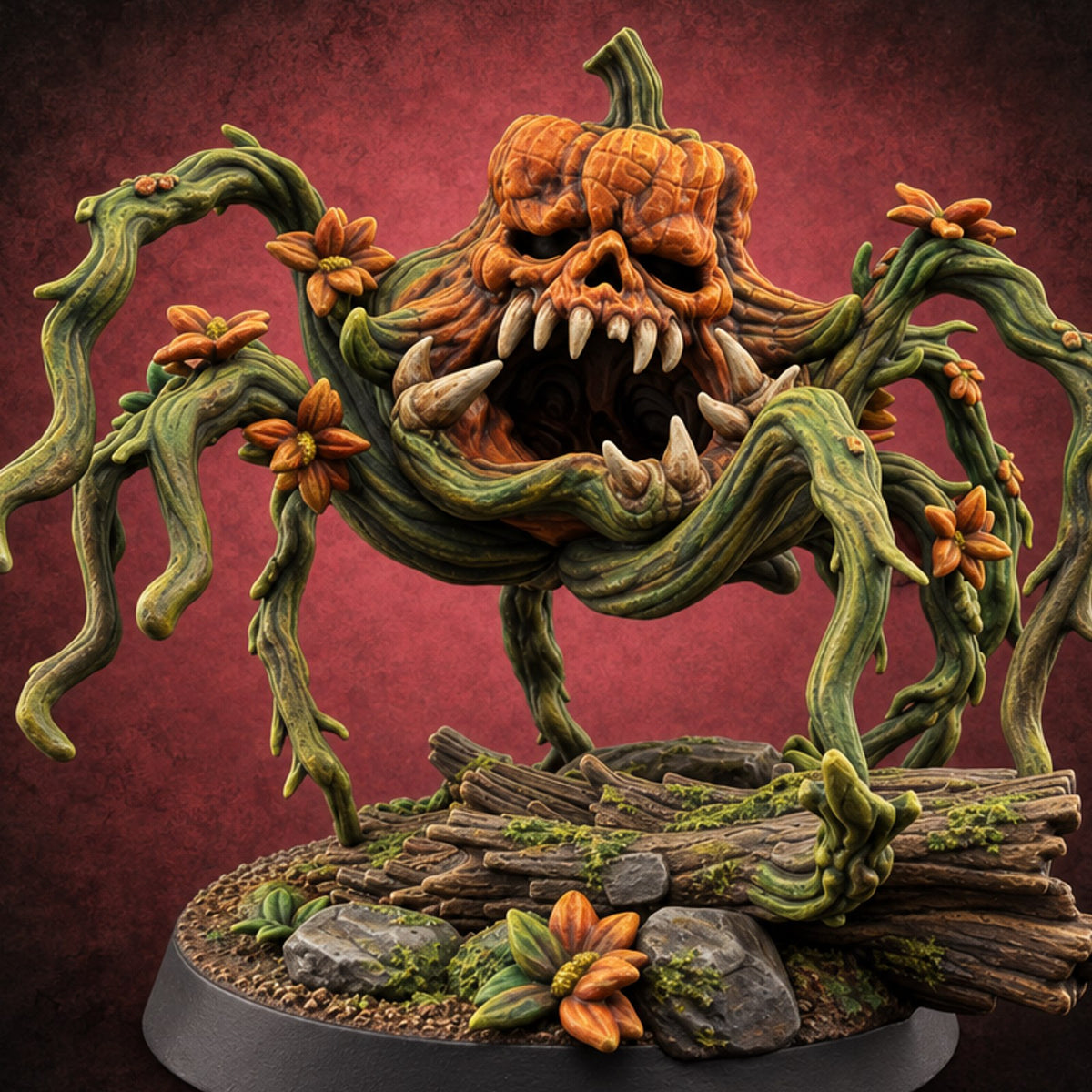 Patch Gone Bad Vine Blight Pumpkin Monster B — painted concept preview (miniature supplied unpainted)