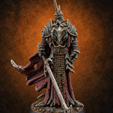 Crestfallen, Crescent-Crowned Death Knight Crusader — painted concept preview (miniature supplied unpainted)