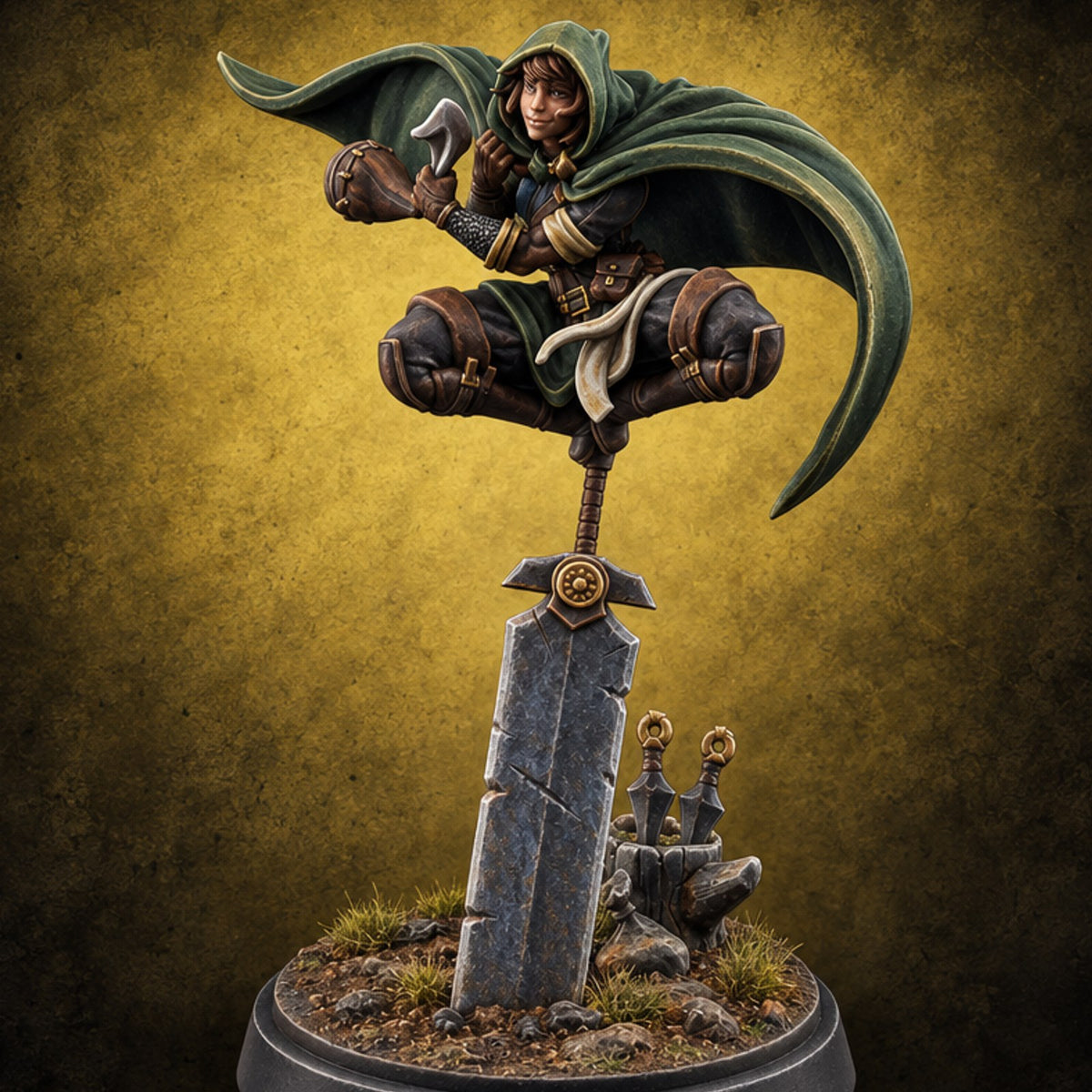 Hilt Trick Human Rogue Thief — painted concept preview (miniature supplied unpainted)