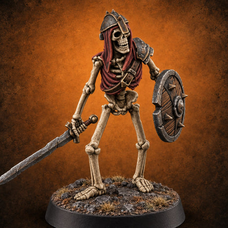 Long Dead, Still Enlisted Skeleton Warrior G — painted concept preview (miniature supplied unpainted)