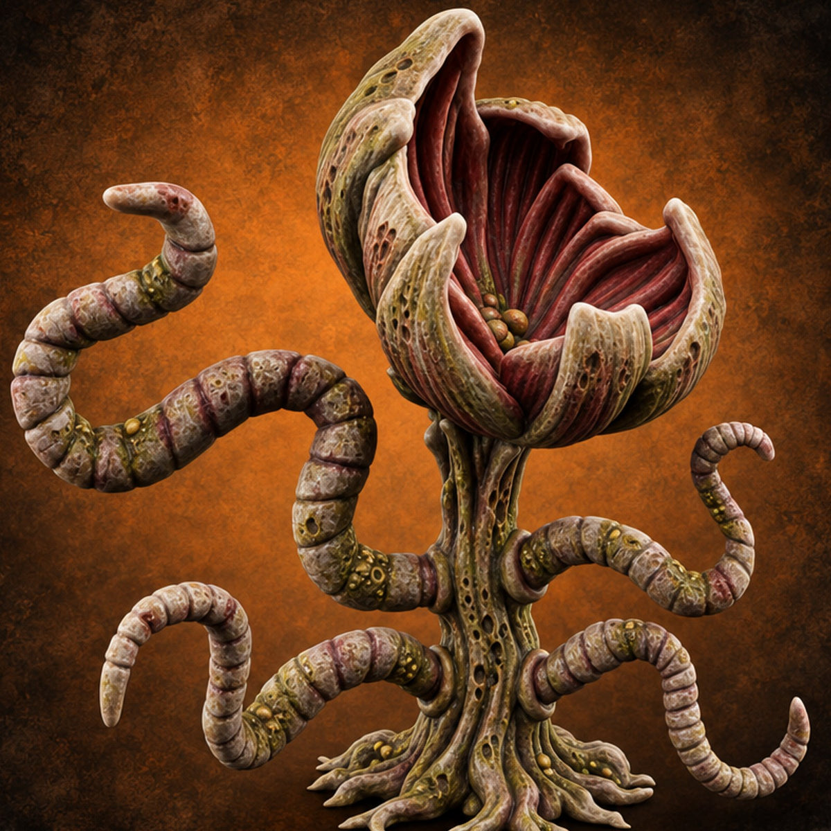 Rot Moved In, Rank and File Fungal Battlefield Terrain Prop E — painted concept preview (terrain supplied unpainted)