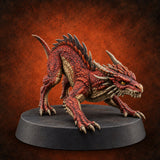 Just Hatched, Already Hunting Dragon Wyrmling B — painted concept preview (miniature supplied unpainted)