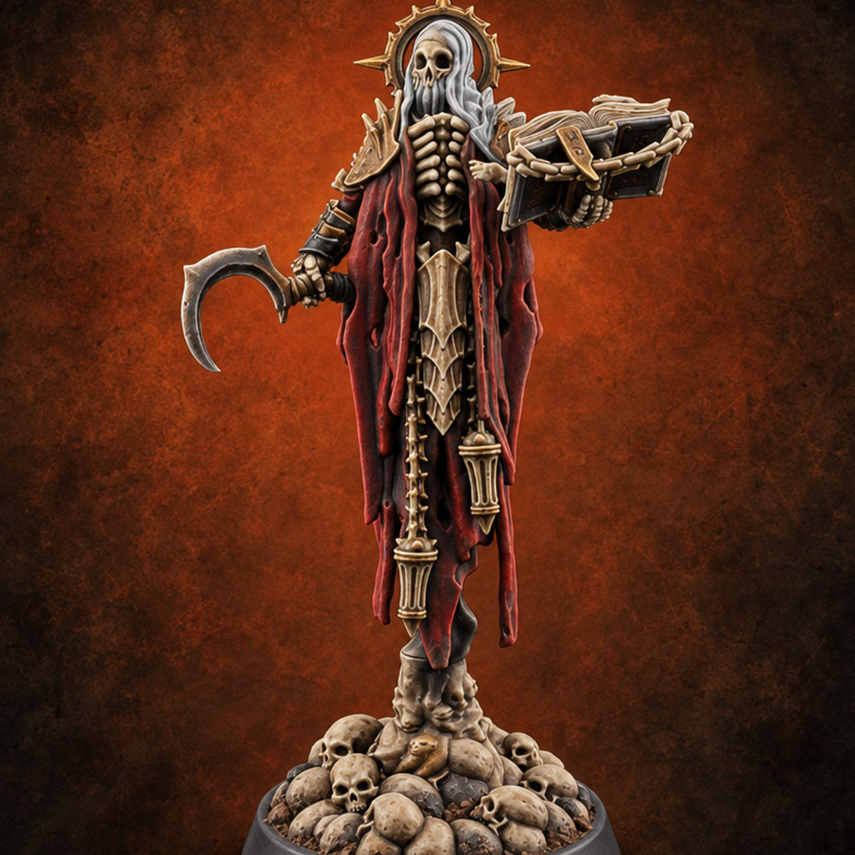 Grave Reading Habits Lich Necromancer A — painted concept preview (miniature supplied unpainted)