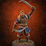 Moustache Waxed, Sabres Drawn Twice Human Dual Sabre Warrior A — painted concept preview (miniature supplied unpainted)