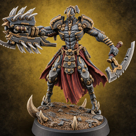 Cold Steel Chorus Warforged Blade Warrior A — painted concept preview (miniature supplied unpainted)