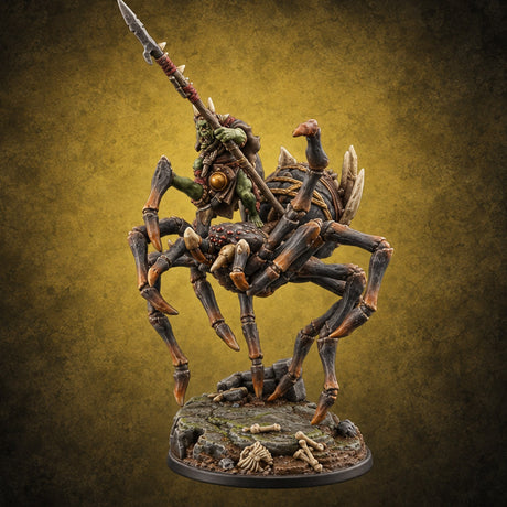 Spider Wasn't Consulted Goblin Chief and Giant Spider C — painted concept preview (miniature supplied unpainted)