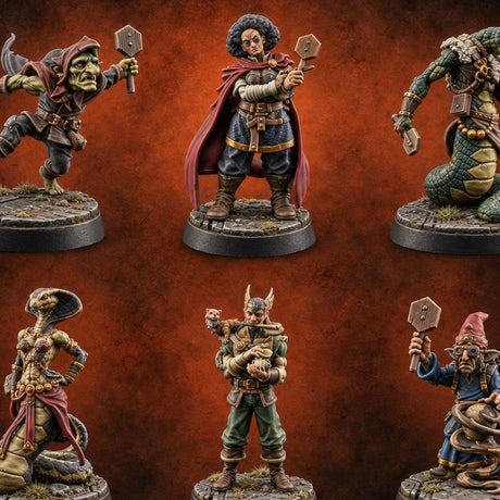 Everyone Wanted This Lot Human and Yuan-ti Auction Bidders — painted concept preview (miniature supplied unpainted)