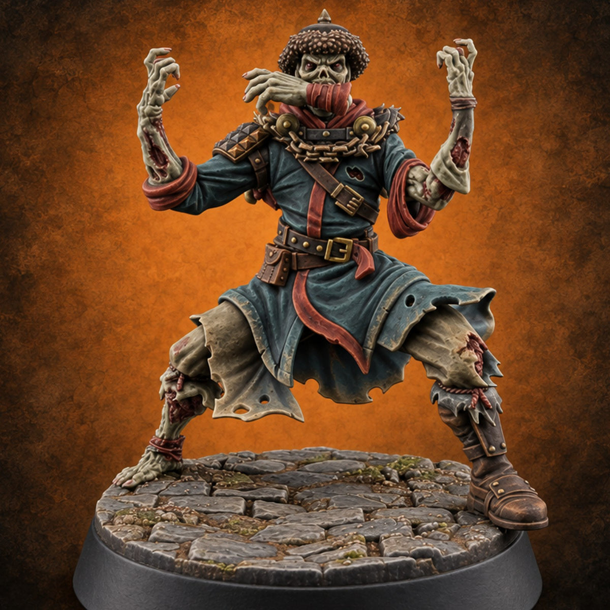 Dead Set Against Rest Zombie Warrior C — painted concept preview (miniature supplied unpainted)