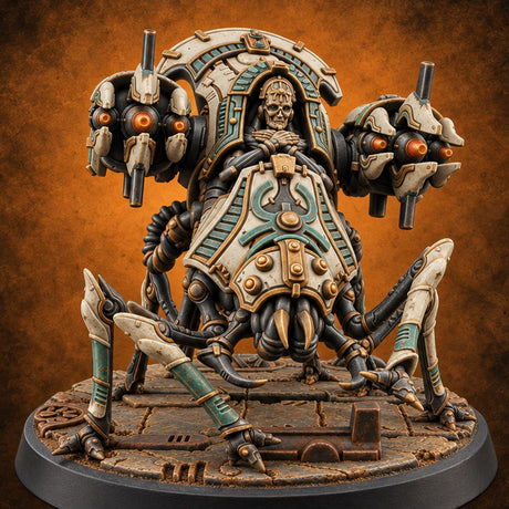 Folded Arms, Floating Guns Retriever Spider-Legged Construct C — painted concept preview (miniature supplied unpainted)