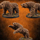 Shaggy and Seriously Cross Brown Bears — painted concept preview (miniature supplied unpainted)