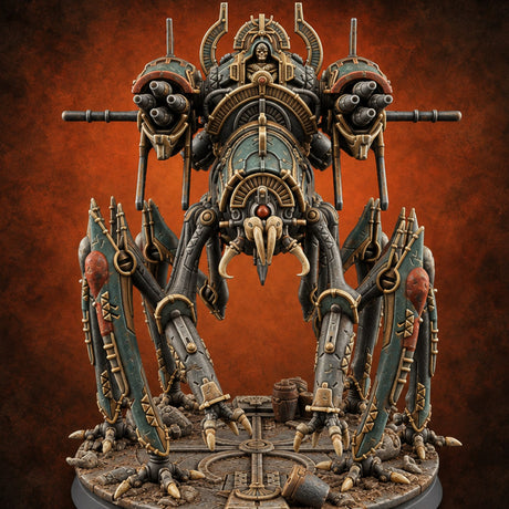 Eight Legs, One Ending Retriever Spider-Legged Construct — painted concept preview (miniature supplied unpainted)