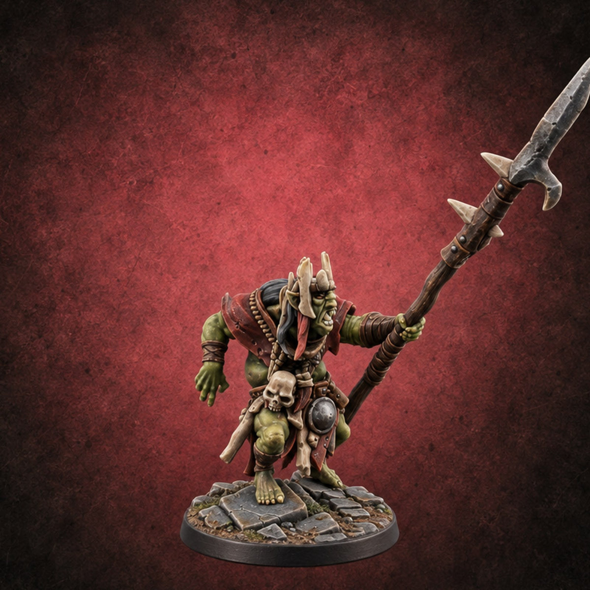 Spider Wasn't Consulted Goblin Chief and Giant Spider B — painted concept preview (miniature supplied unpainted)
