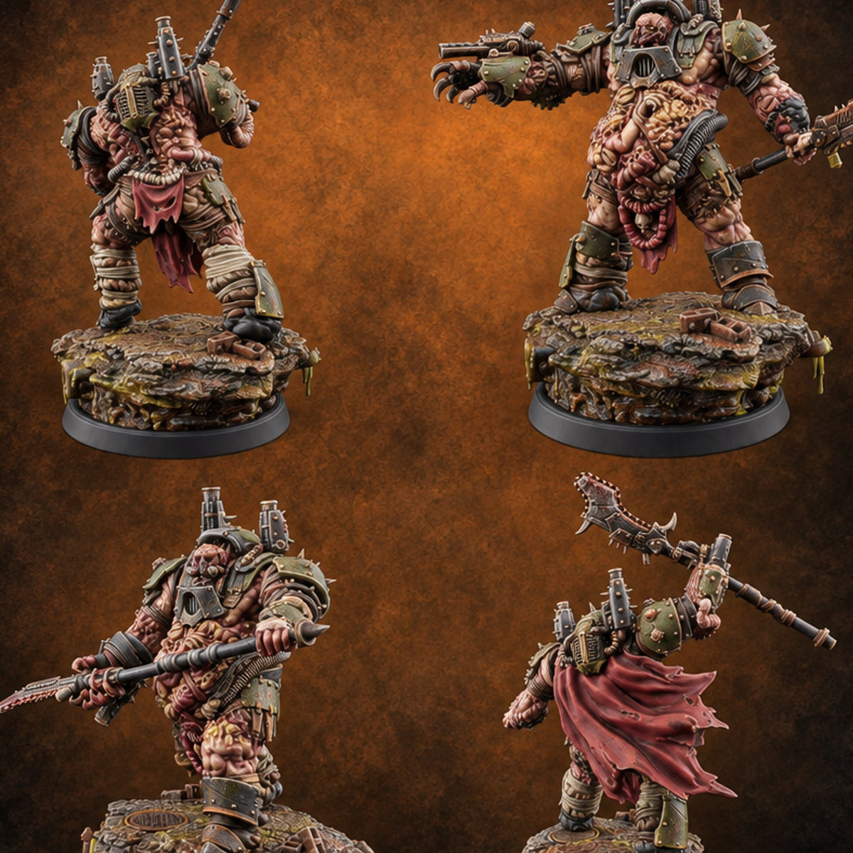 Pus and Circumstance Ogre Armoured Warriors — painted concept preview (miniature supplied unpainted)