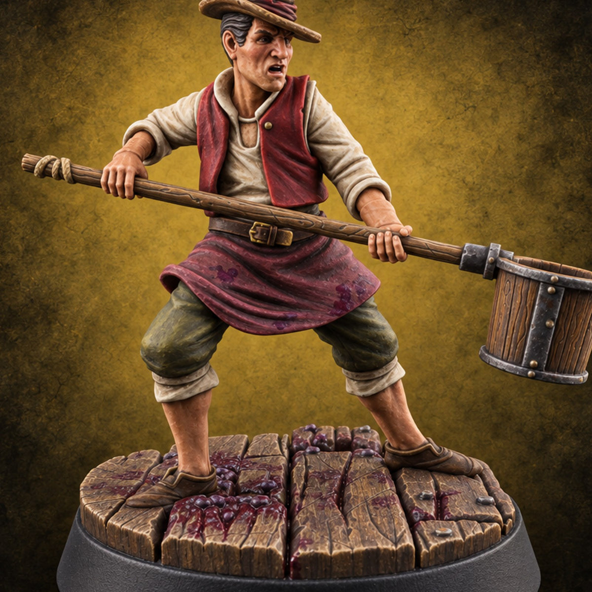 Stomped, Sipped and Sold Human Winemaker F — painted concept preview (miniature supplied unpainted)