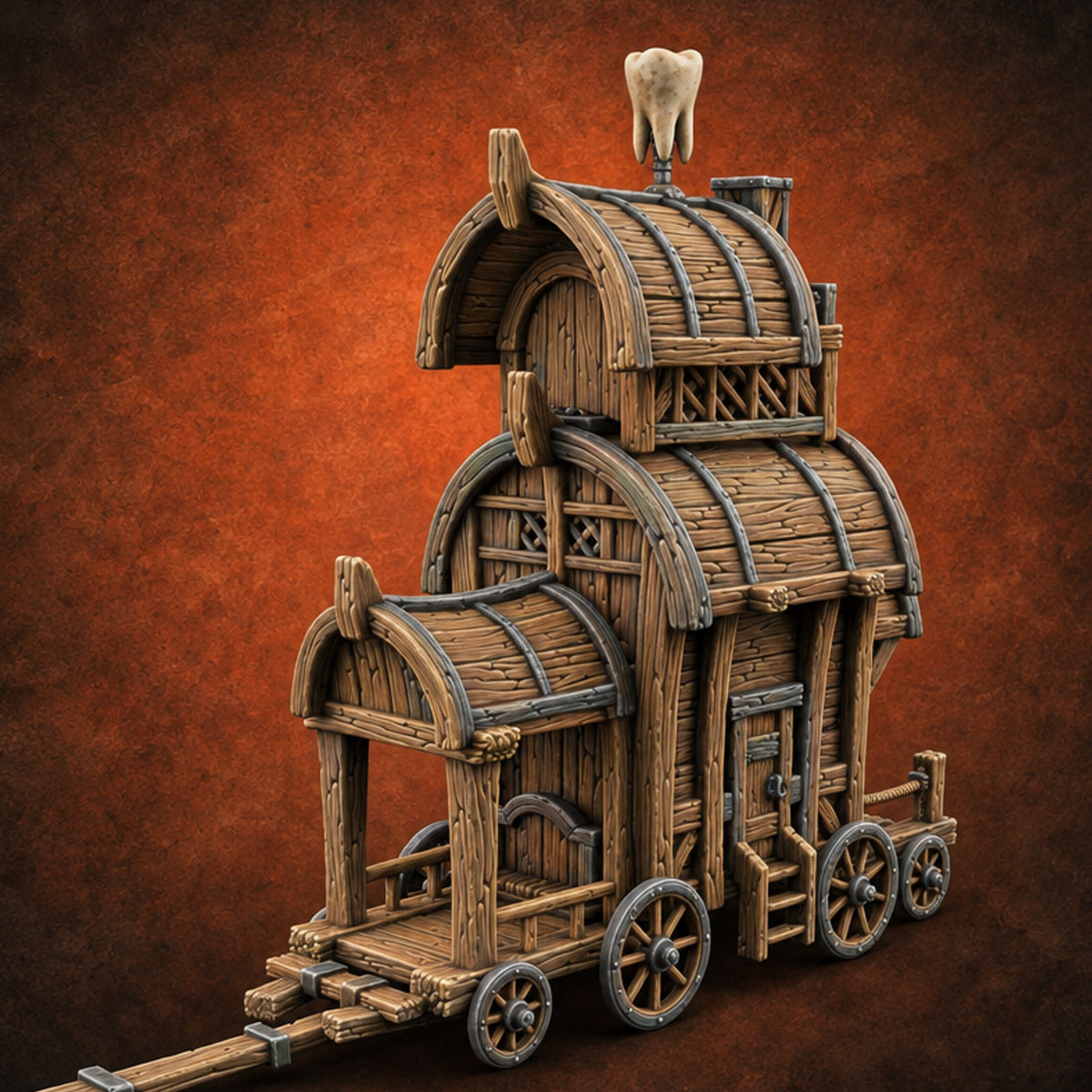 Next Patient, Please Wooden Dentist Office Terrain E — painted concept preview (terrain supplied unpainted)