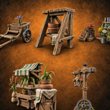 Everything Coming Up Roses Wooden Florist Market Set — painted concept preview (terrain supplied unpainted)