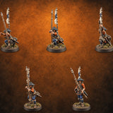 Thwanging Human Ashigaru Archers — painted concept preview (miniature supplied unpainted)