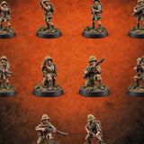 On Jungle Patrol Human Riflemen — painted concept preview (miniature supplied unpainted)