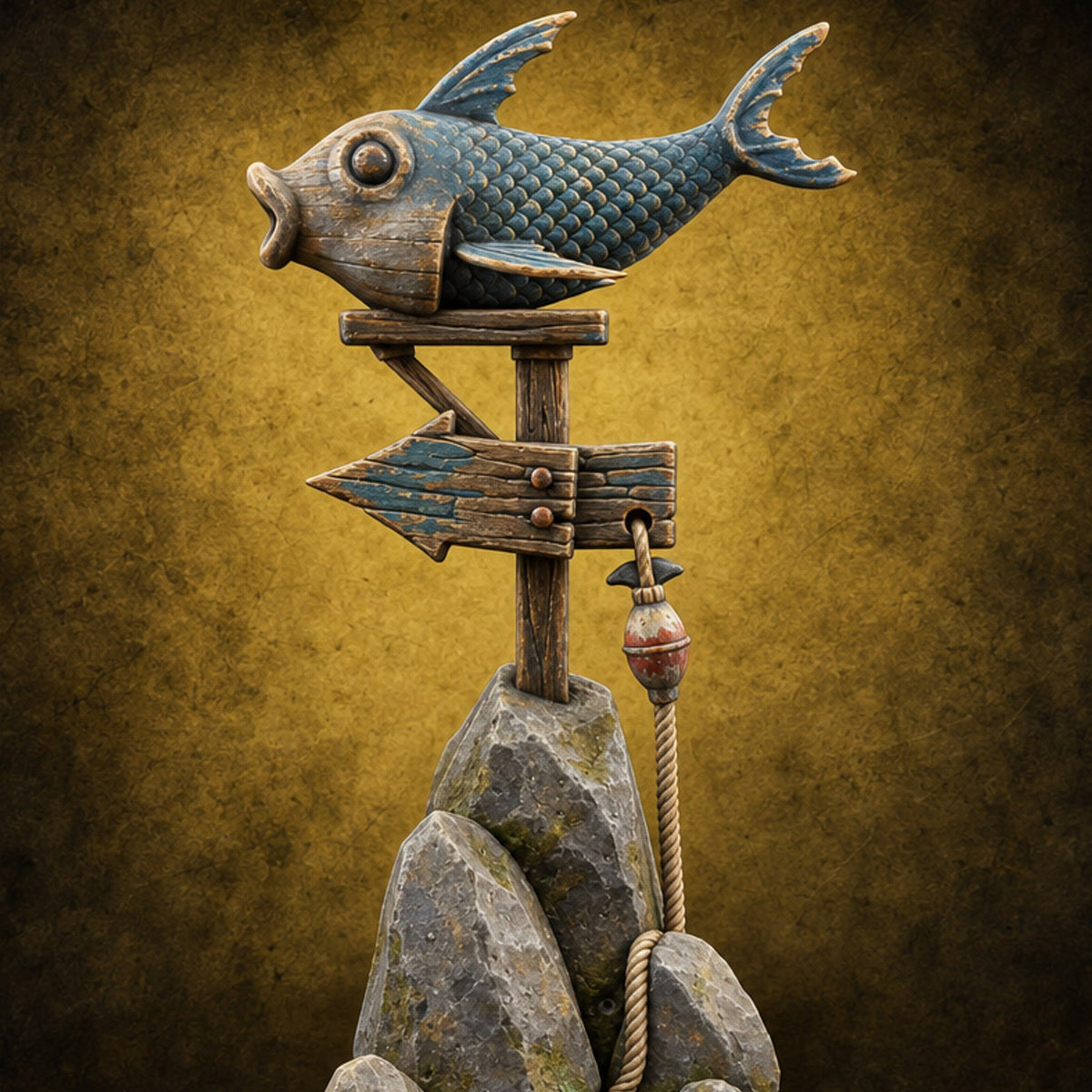 Gutted by Noon, Gone by Dusk Wooden Fish Seller Market Piece D — painted concept preview (terrain supplied unpainted)