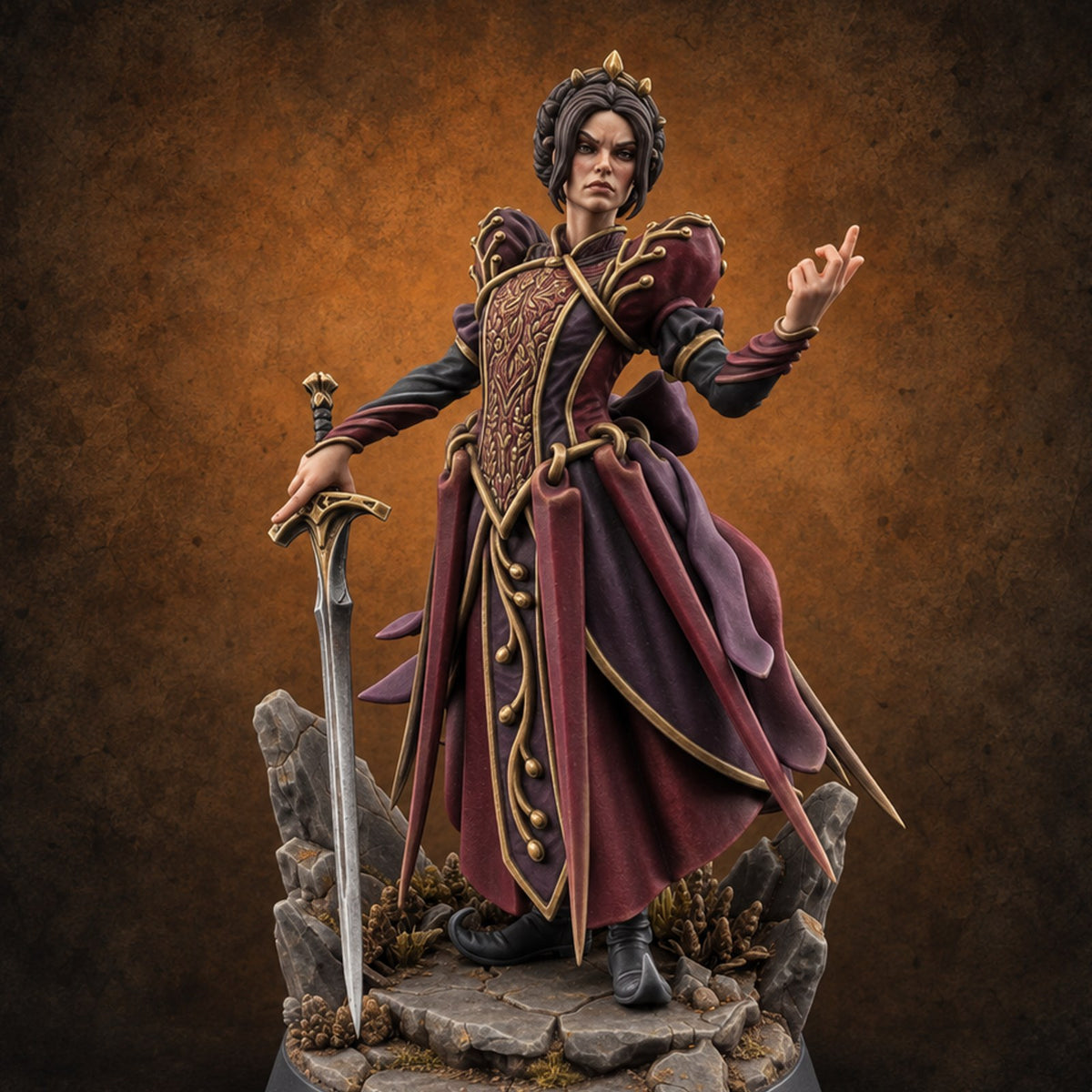 Withering Regard Human Baroness — painted concept preview (miniature supplied unpainted)