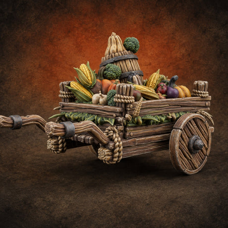 Rope-Lashed Farm Cart B Miniature for Dungeons and Dragons, Pathfinder or other TTRPGs