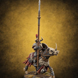 Hooves Thunder, Horns Gleam Human Horned Cavalry Warrior D — painted concept preview (miniature supplied unpainted)