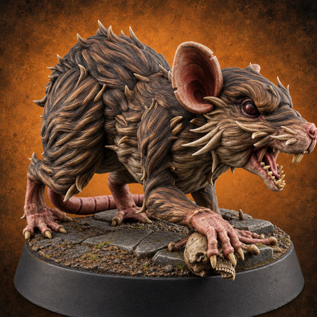 Fur Bristling Giant Rat A — painted concept preview (miniature supplied unpainted)