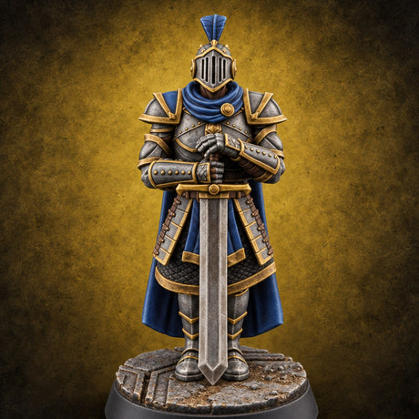 Helm Off, Helm On, Helm Down Human Royal Guard B — painted concept preview (miniature supplied unpainted)