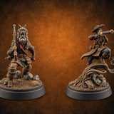 Both Barrels, No Apologies Shifter and Human Hunters — painted concept preview (miniature supplied unpainted)