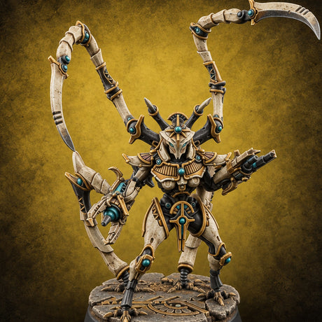 Scythe Season Opens Retriever Scythe-Legged Construct D — painted concept preview (miniature supplied unpainted)