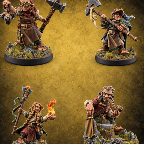 Small Feet, Big Callings Halfling Adventurers — painted concept preview (miniature supplied unpainted)